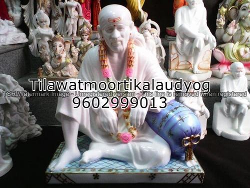 White Makrana Marble Sai Statue