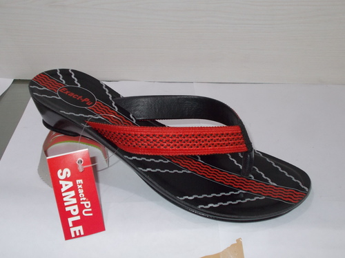 Ladies Chappal - PVC Material, Size 4X75X8, Red Color | Lightweight, Comfortable, Durable, Stylish, 2-Inch Heel, Synthetic Strap