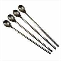 Stainless Steel Cocktail Spoon - 21.5 Cm, 4 Pieces | Long Handle, Corrosion Resistant, Smooth Finish