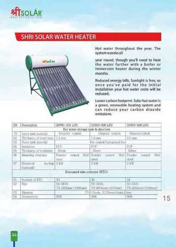 500 LPD Domestic Solar Water Heater