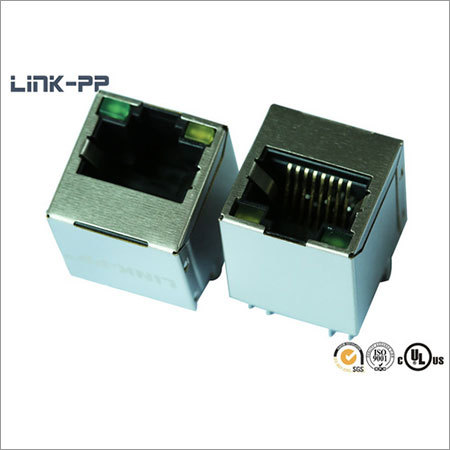 Vertical modular jack 10/100/1000Base-T 1840417-4 RJ45 Jack with leds