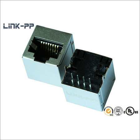 Vertical Modular Jack 10/100Base-TX 1840453-2 RJ45 Female Shielded, Gold Plated, LED Indication