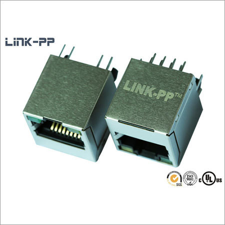 Vertical modular jack 10/100/1000Base-T 1840465-3 RJ45 Jack with leds