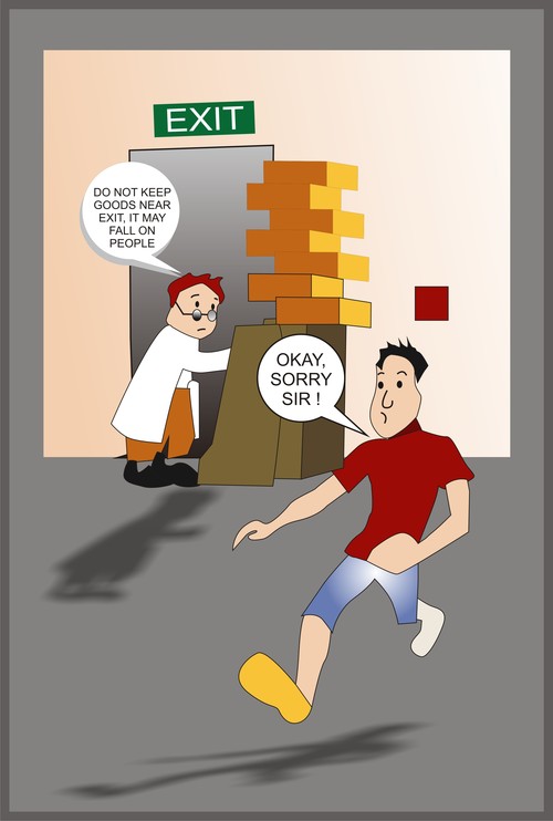 KEEP EXIT SPACE BLANK - Paper Safety Posters, Variable Sizes, Matte Brown, Durable Material, Clear Messaging