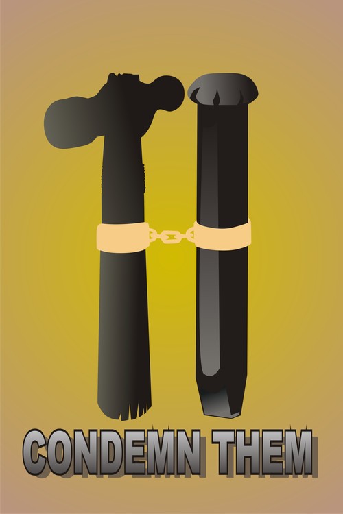 CONDEMN THEM - Paper, Variable Dimensions, Matte Black | Safety Awareness, Durable, Informative Visual Impact