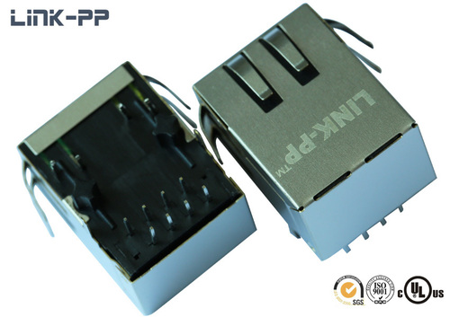10/100 Base-T tab-down HFJ1x-2220E RJ45 connector with leds