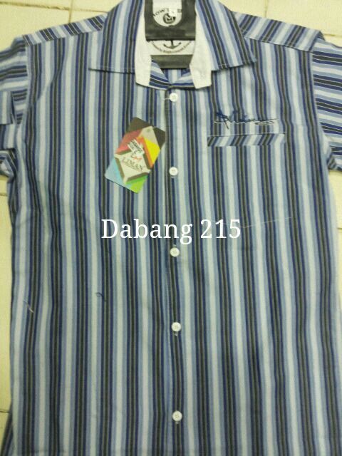 Shirt - Cotton, Medium, Blue | Collared, Striped, Stylish Design, Comfortable Fit, Durable Fabric, Easy To Wash, Versatile Style, Regular Fit, Short Sleeve