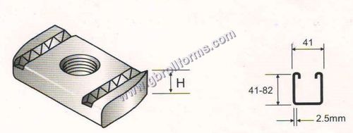 No Spring Channel Nut Application: Construction