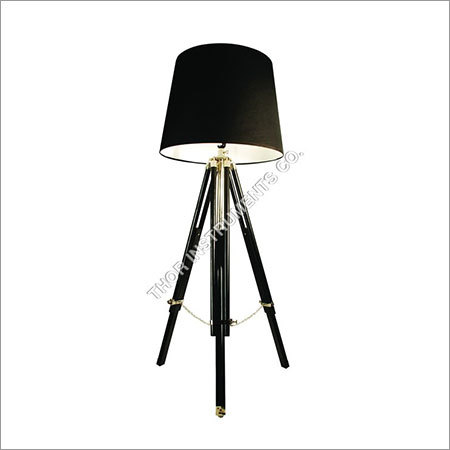 Authentic Black Wooden Tripod Floor Lamp