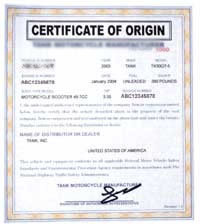 Certificate Of Origin And Legalization