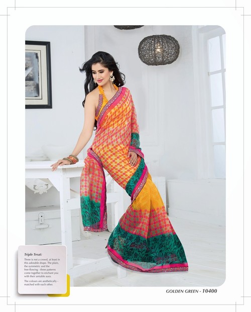 Designer Saree - Soft Fabric 5.5m x 1.1m, Multicolor | Colorfast, Shrink Resistant, Smooth Texture, Unique Designs