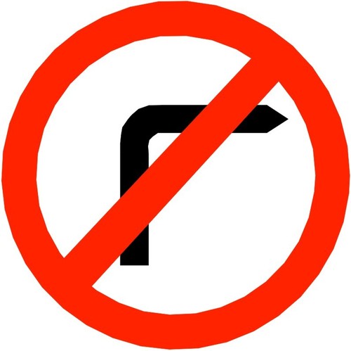 RIGHT TURN RESTRICTED