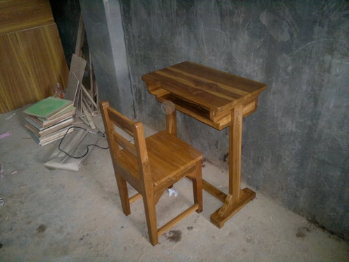 Wooden school desk