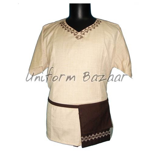 Spa Tunics - Cotton Blend, Multiple Sizes, Beige | Soft Fabric, Stylish V-Neck, Comfortable Fit, Lightweight