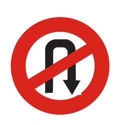 U Turn Prohibited Signs