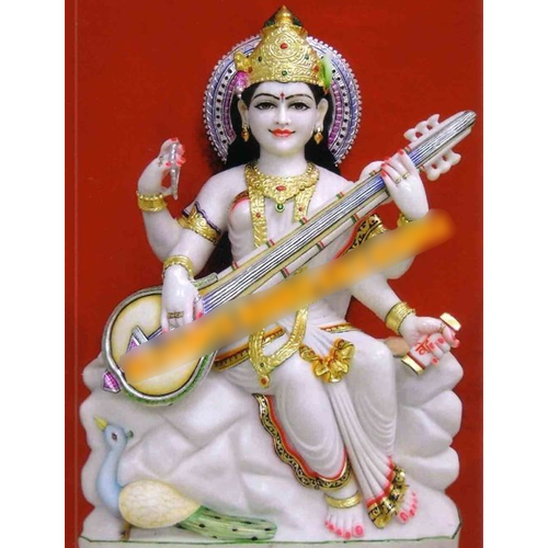 White Marble Saraswati Devi Statue - Feature: Eco-Friendly