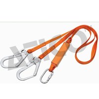 Webbing Lanyard - 44mm Polyamide Webbing, Lengths 1.0m, 1.5m, 2.0m, Orange Color, 22kn Load Bearing, Loop Stitched Ends, Dual Pn 121 Hooks
