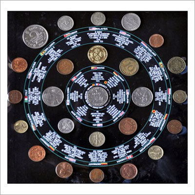 10 World Coins - Metal Set of 10 Variable Diameter, Display Case | Collector's Item, Gift Ready, Educational Tool