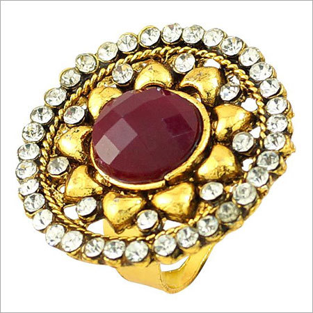 Gold Plated Ruby Stone Ring
