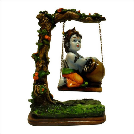 Earth Bal Krishna On Swing Showpiece
