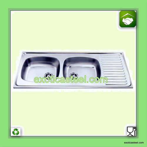 Stainless Steel Double Bowl Kitchen Sink with Drain