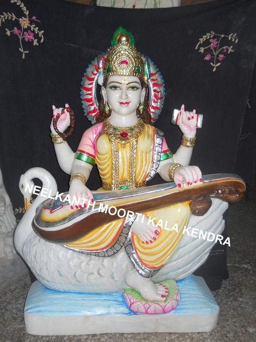 Beautiful Marble Saraswati Statue