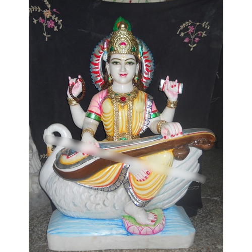 Beautiful Marble Saraswati Statue - Feature: Easy To Clean