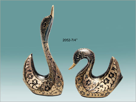 Swan Bird Brass Figurines