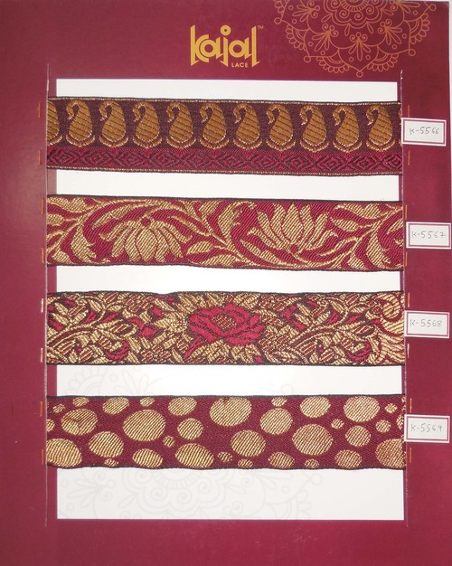 Sari Borders - Weaving Fabric, Lace Size 1/2 to 8 | Royal Look, Shrink Resistant, Colorfast, Smooth Finish, Versatile Use