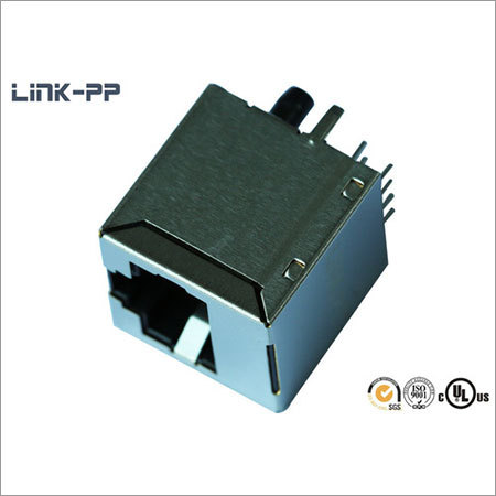 Vertical modular jack 10/100Base-T SI-46001-F RJ45 connector without leds