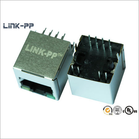 Vertical modular jack 10/100Base-T SI-46004-F  RJ45 connector with leds