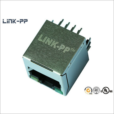 Vertical modular jack 10/100Base-T SI-46023-F RJ45 connector with leds
