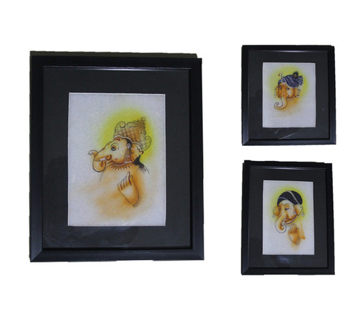 Marble Tile Painting - Ganesha in Peshawa style