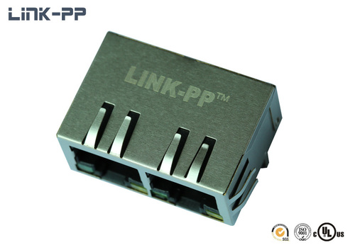 1X2 port 10 /100Base-T tab-down SI-60083-F RJ45 connector with leds
