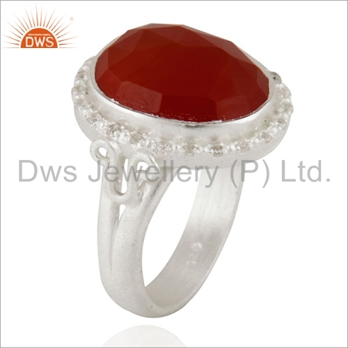 Sterling Silver Red Onyx Ring