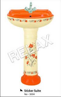 Sandstone Wash Basin - Premium Grade, 23x18 Inches, Oval Shape, Glossy Finish, Orange Color | Stylish Design, Easy Installation, Space Saving, Attractive Look, Durable Material