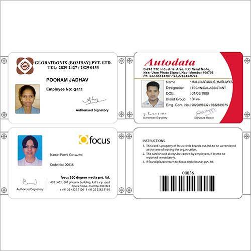 Horizontal Id Cards