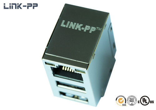 10 /100Base-T tab-up 08C2-1C1T-20 RJ45 connector with USB with leds