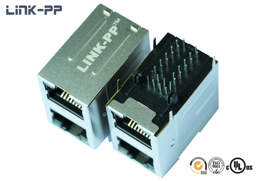 2X1 port 10 /100Base-T DA1T001A1 modular jack multi-port RJ45 connector with led