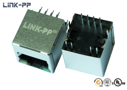 Vertical modular jack 10/100Base-T HFJV1-2450-L15RL RJ45 connector with leds