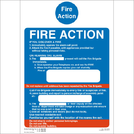 Fire Protection Action Signage