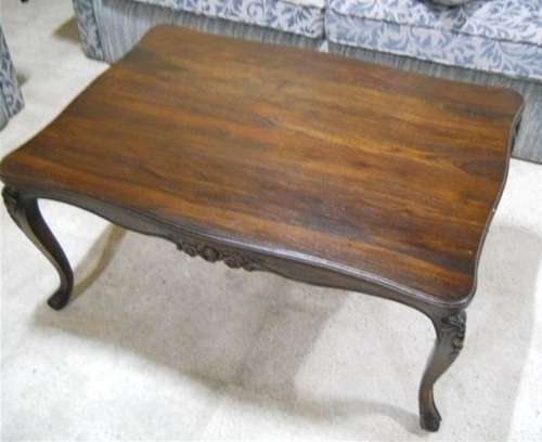 Coffee Table Royal - Wood, 48x30x18 Inches, Dark Brown | Durable Wood, Elegant French Provincial Design, Spacious Top, Stable Cabrio Legs, Easy Assembly