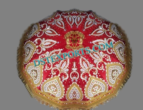 RED WEDDING HEAVY EMBROIDED UMBRELLA 