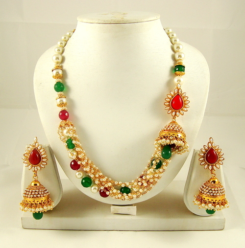 Gold Plated Kundan Necklace Set