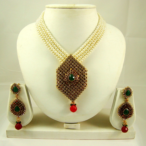 Semiprecious Kundan Stone Necklace Set 272