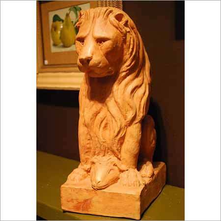 Terracotta Handicrafts - Terracotta, Varied Sizes, Brown | Intricate Details, Unique Design, Durable, Handcrafted Lion Sculpture