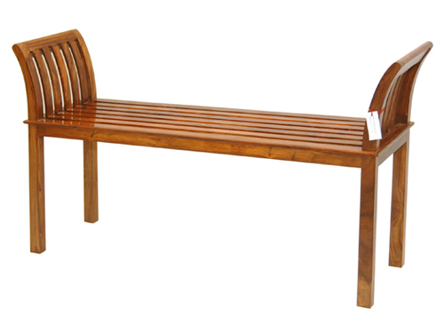 Slat Couch Factory Made - Teak Wood, 48x16x18 Inches, Natural Finish | Durable Wood, Vertical Slats, Minimal Assembly