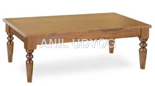 Wooden Coffee Table - Wood, 48x24x18 Inches, Natural Finish | Spacious Top, Turned Legs, Traditional Style, Easy Assembly