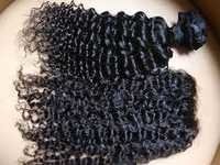 Non Remy Telephone Curly Human Hair