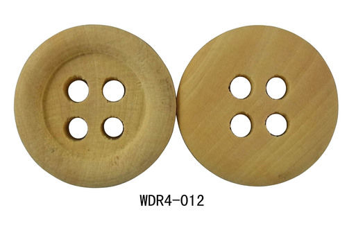 Yellow Wooden Ring Button 4 Hole